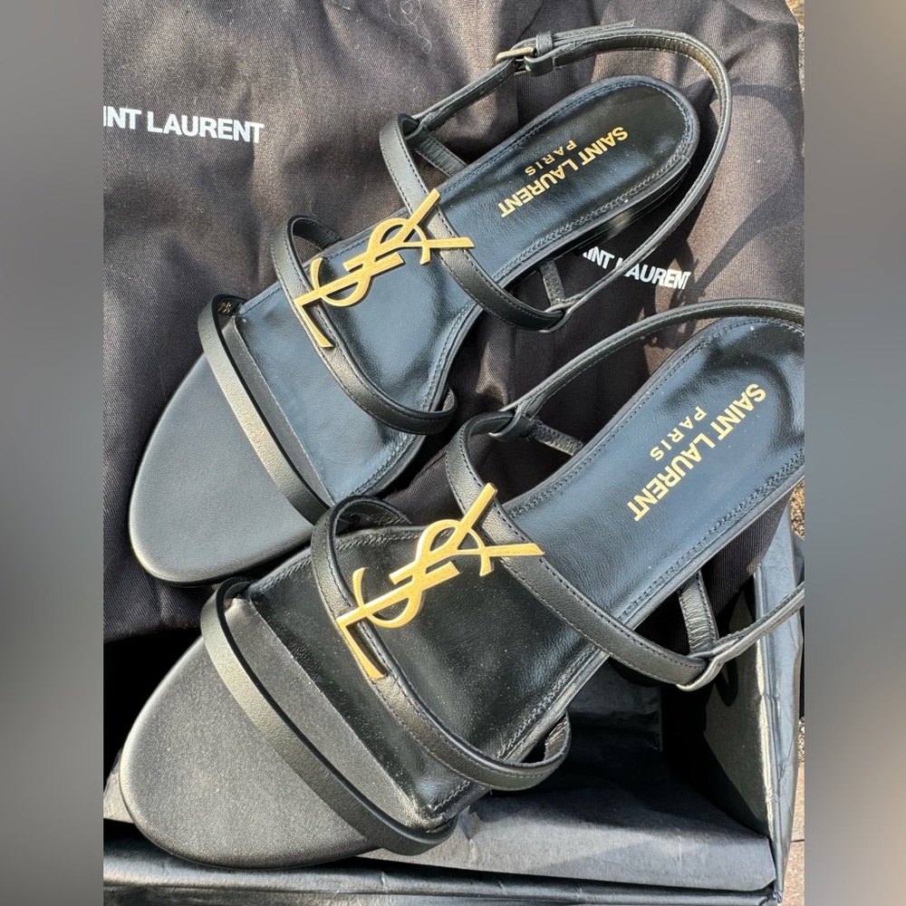 Cassandra Calfskin YSL Slingback Sandals